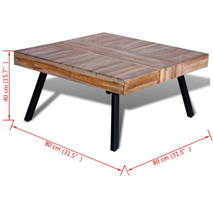 Coffee Table Square Reclaimed Teak Wood - OLBRIT