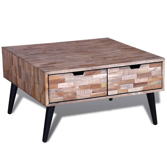 Coffee Table with 4 Drawers Reclaimed Teak Wood - OLBRIT