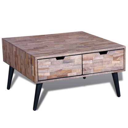 Coffee Table with 4 Drawers Reclaimed Teak Wood - OLBRIT