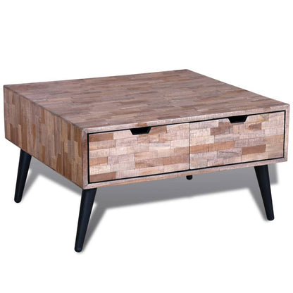 Coffee Table with 4 Drawers Reclaimed Teak Wood - OLBRIT