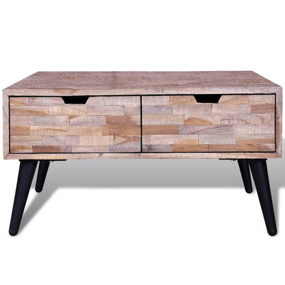 Coffee Table with 4 Drawers Reclaimed Teak Wood - OLBRIT