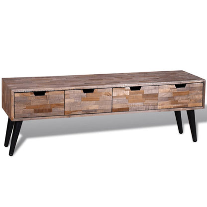 Console TV Cabinet with 4 Drawers Reclaimed Teak - OLBRIT