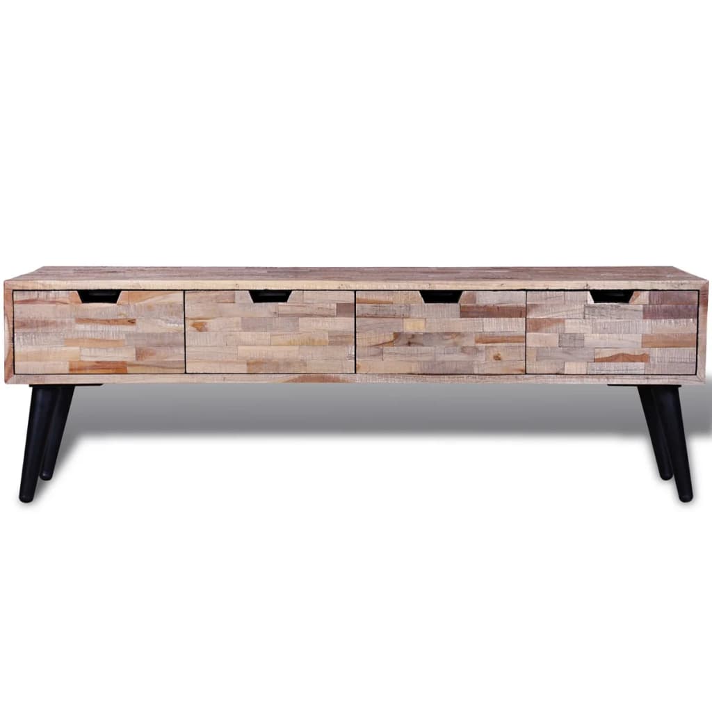 Console TV Cabinet with 4 Drawers Reclaimed Teak - OLBRIT