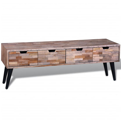 Console TV Cabinet with 4 Drawers Reclaimed Teak - OLBRIT