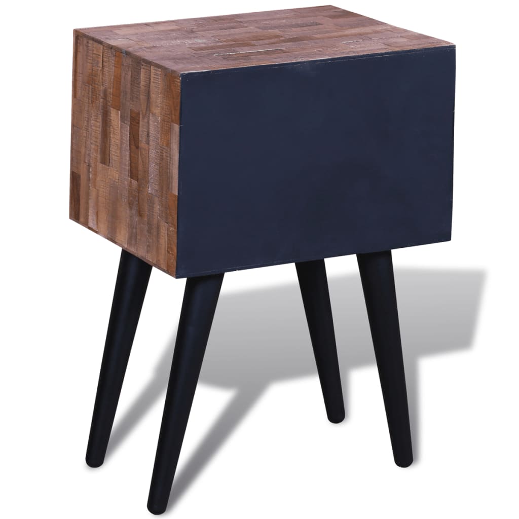 Nightstand with 2 Drawers Reclaimed Teak Wood - OLBRIT