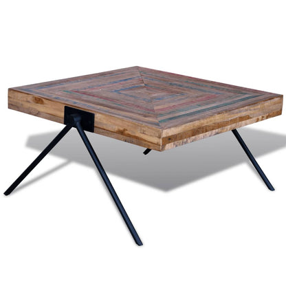 Coffee Table with V-shaped Legs Reclaimed Teak Wood - OLBRIT