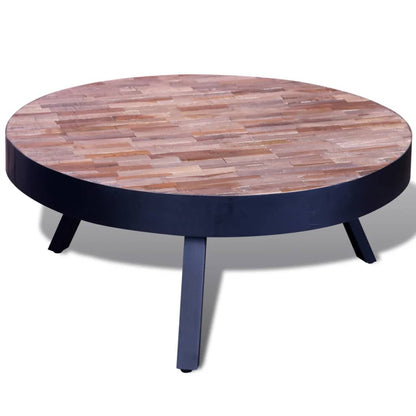 Coffee Table Round Reclaimed Teak Wood - OLBRIT