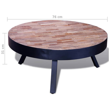 Coffee Table Round Reclaimed Teak Wood - OLBRIT