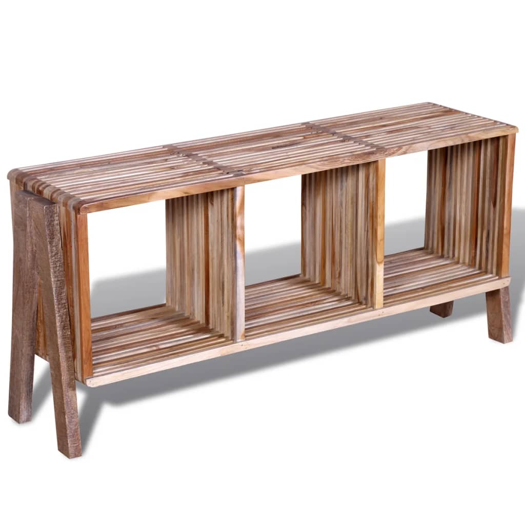 TV Cabinet with 3 Shelves Stackable Reclaimed Teak - OLBRIT