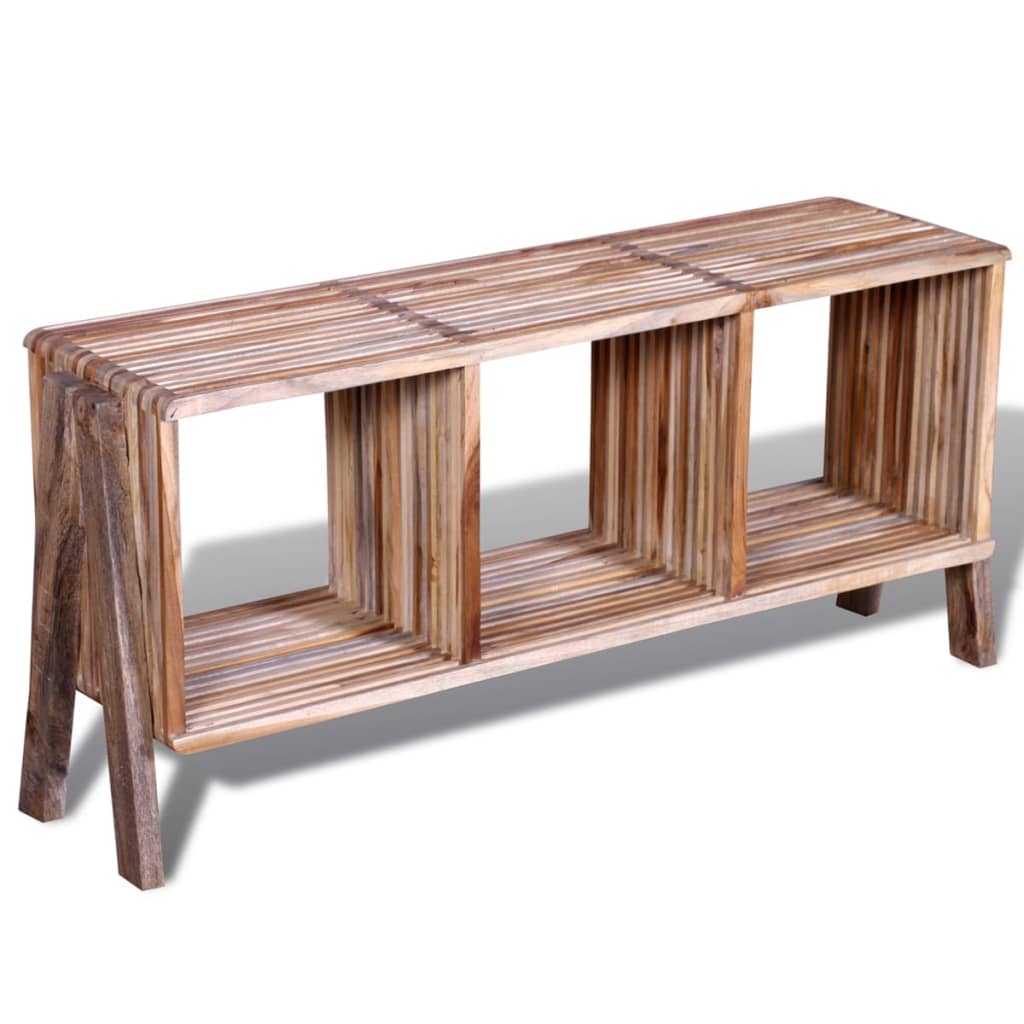 TV Cabinet with 3 Shelves Stackable Reclaimed Teak - OLBRIT