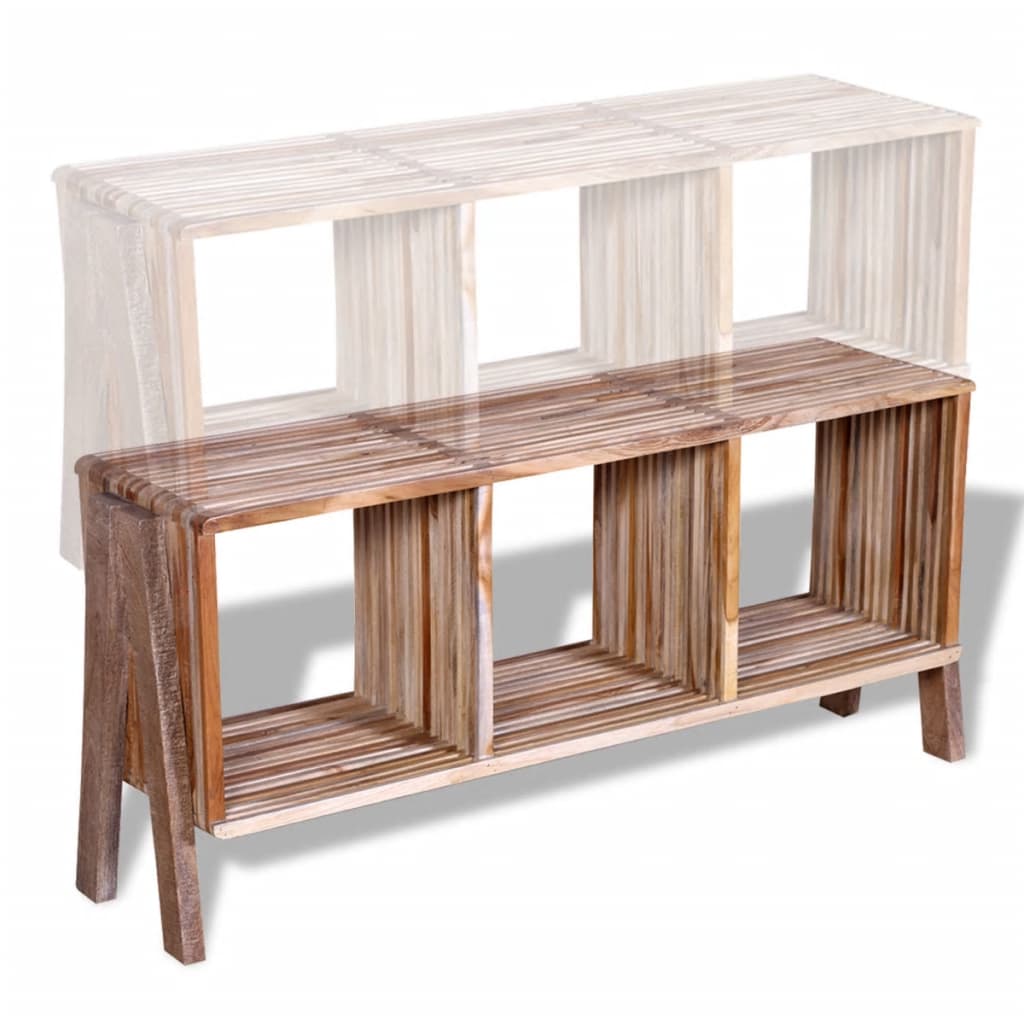 TV Cabinet with 3 Shelves Stackable Reclaimed Teak - OLBRIT