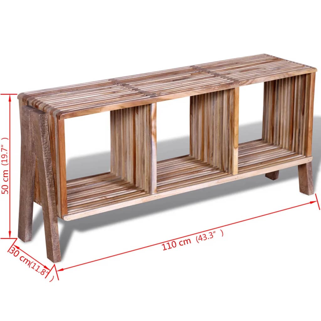 TV Cabinet with 3 Shelves Stackable Reclaimed Teak - OLBRIT