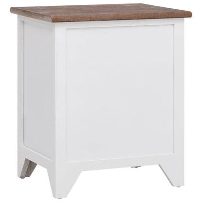 Nightstand 2 pcs with 2 Drawers Brown and White - OLBRIT