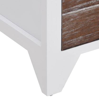 Nightstand 2 pcs with 2 Drawers Brown and White - OLBRIT