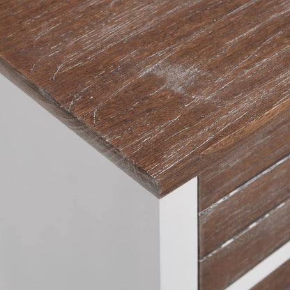 Nightstand 2 pcs with 2 Drawers Brown and White - OLBRIT