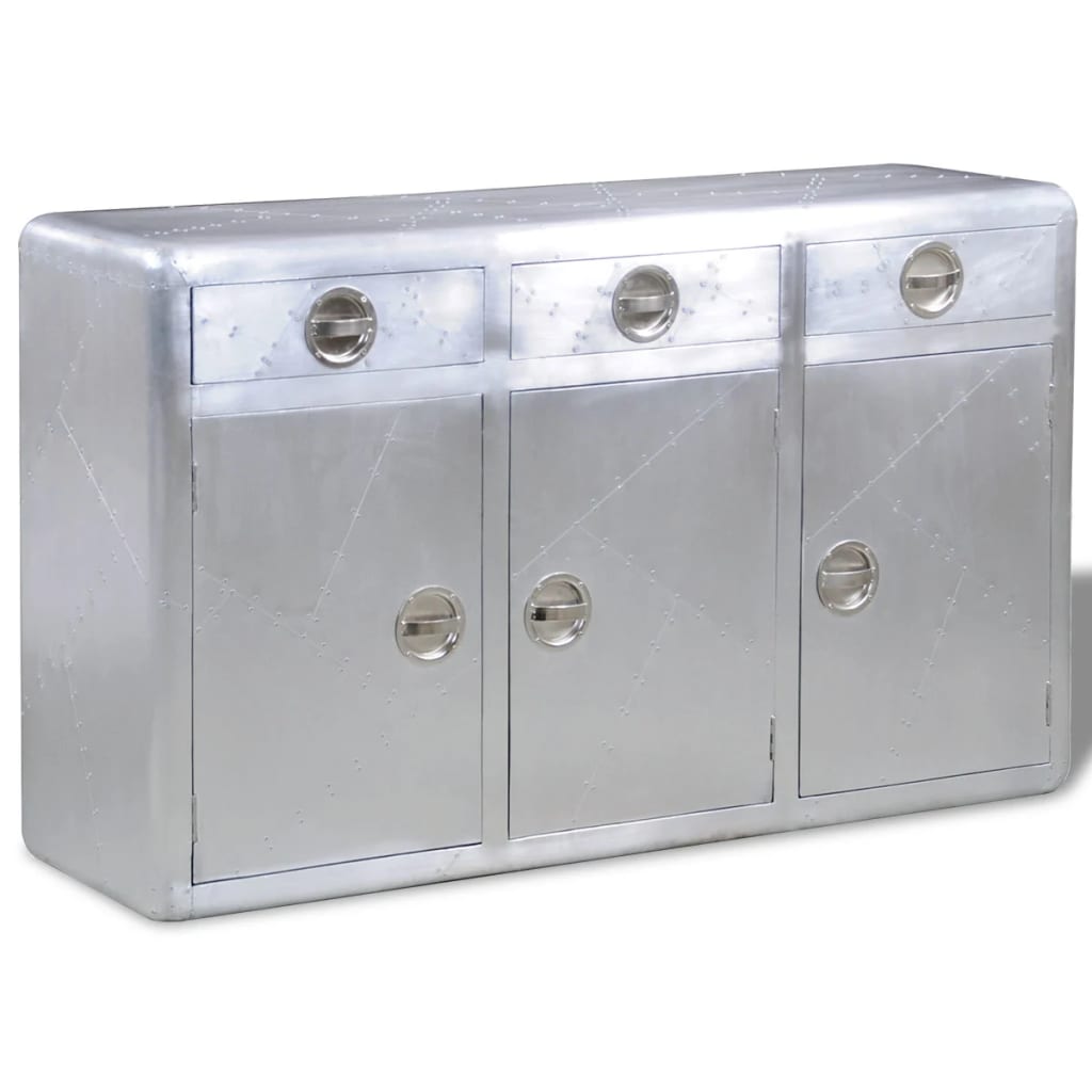 Aviator Sideboard 3 Drawers Vintage Aircraft Airman Aluminium - OLBRIT