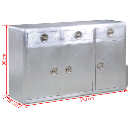 Aviator Sideboard 3 Drawers Vintage Aircraft Airman Aluminium - OLBRIT