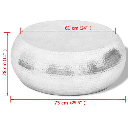 Hammered Aluminium Coffee Table Silver - OLBRIT