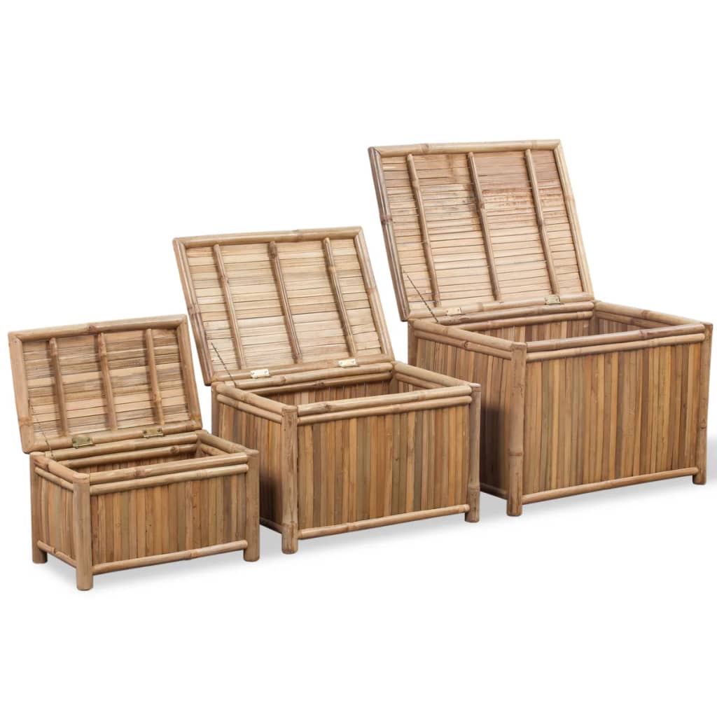 Storage Boxes 3 pcs Bamboo - OLBRIT
