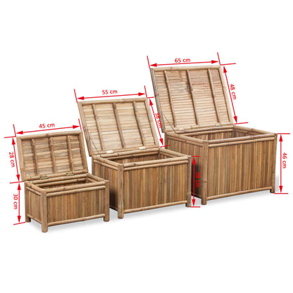 Storage Boxes 3 pcs Bamboo - OLBRIT