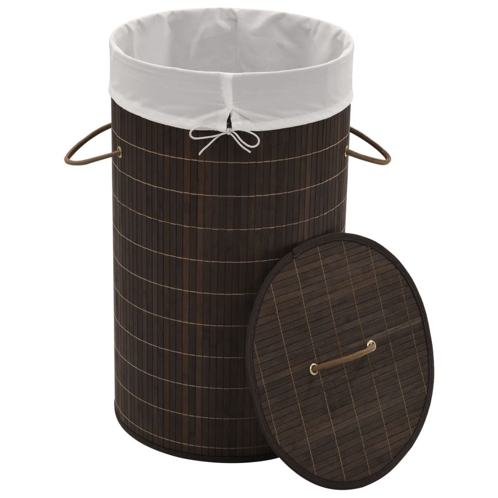 Round Bamboo Laundry Bin - OLBRIT