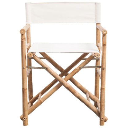 Folding Director's Chair 2 pcs Bamboo and Canvas - OLBRIT