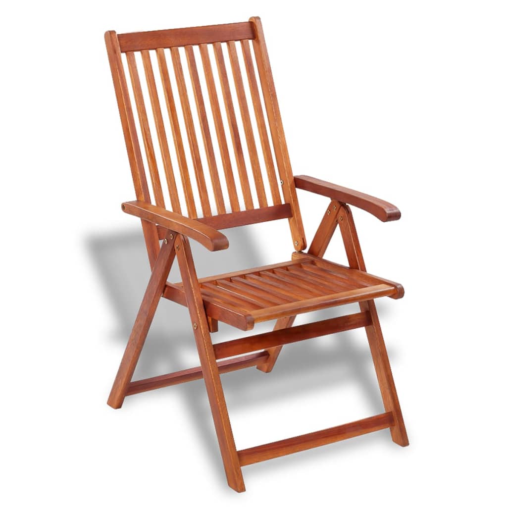 Folding Garden Chairs 2 pcs Solid Acacia Wood Brown - OLBRIT