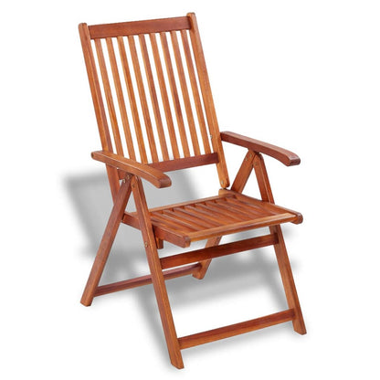 Folding Garden Chairs 2 pcs Solid Acacia Wood Brown - OLBRIT