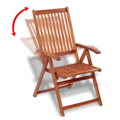 Folding Garden Chairs 2 pcs Solid Acacia Wood Brown - OLBRIT