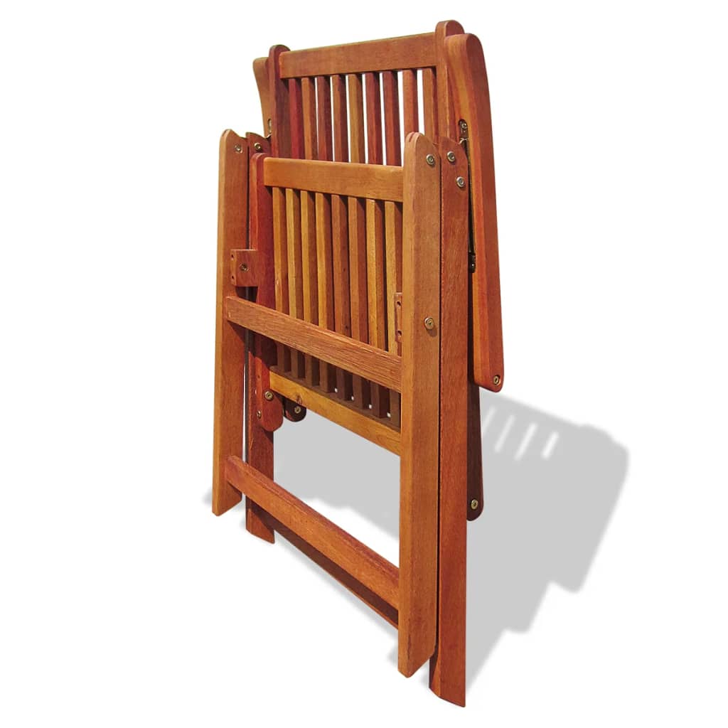 Folding Garden Chairs 2 pcs Solid Acacia Wood Brown - OLBRIT