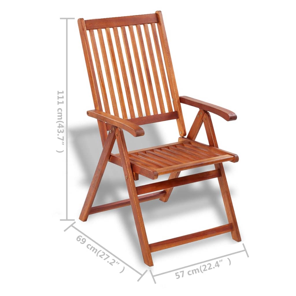 Folding Garden Chairs 2 pcs Solid Acacia Wood Brown - OLBRIT