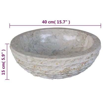 Basin Marble 40 cm Cream - OLBRIT
