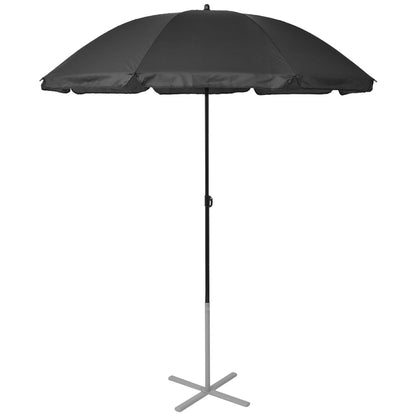 Sun Loungers with Umbrella Aluminium Black - OLBRIT
