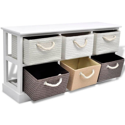 Storage Bench 6 Drawers Wood - OLBRIT