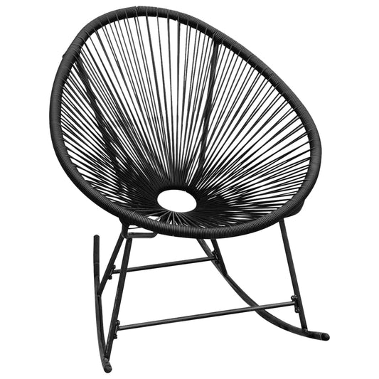 Outdoor Rocking Chair Black Poly Rattan - OLBRIT