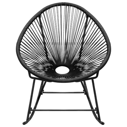 Outdoor Rocking Chair Black Poly Rattan - OLBRIT