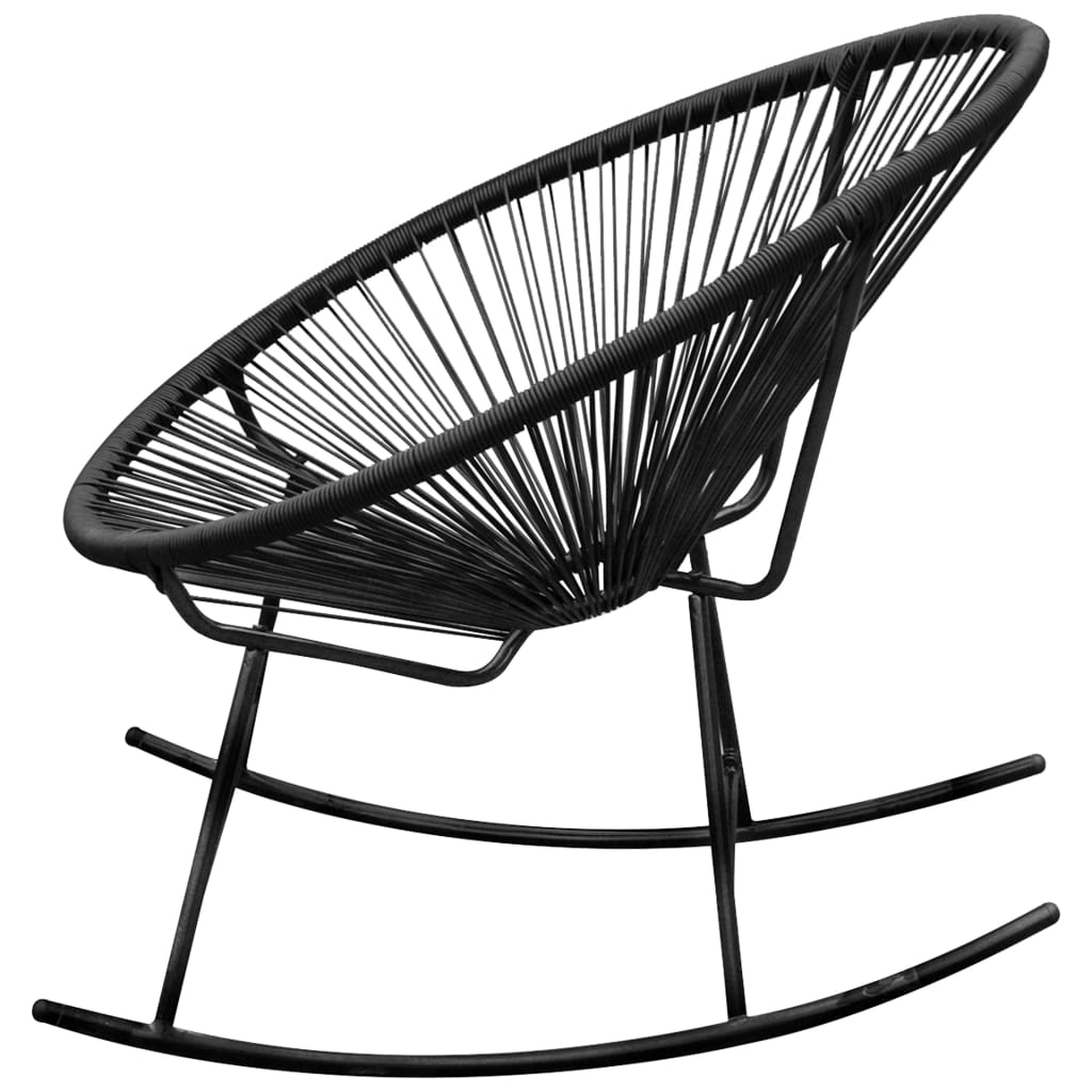 Outdoor Rocking Chair Black Poly Rattan - OLBRIT