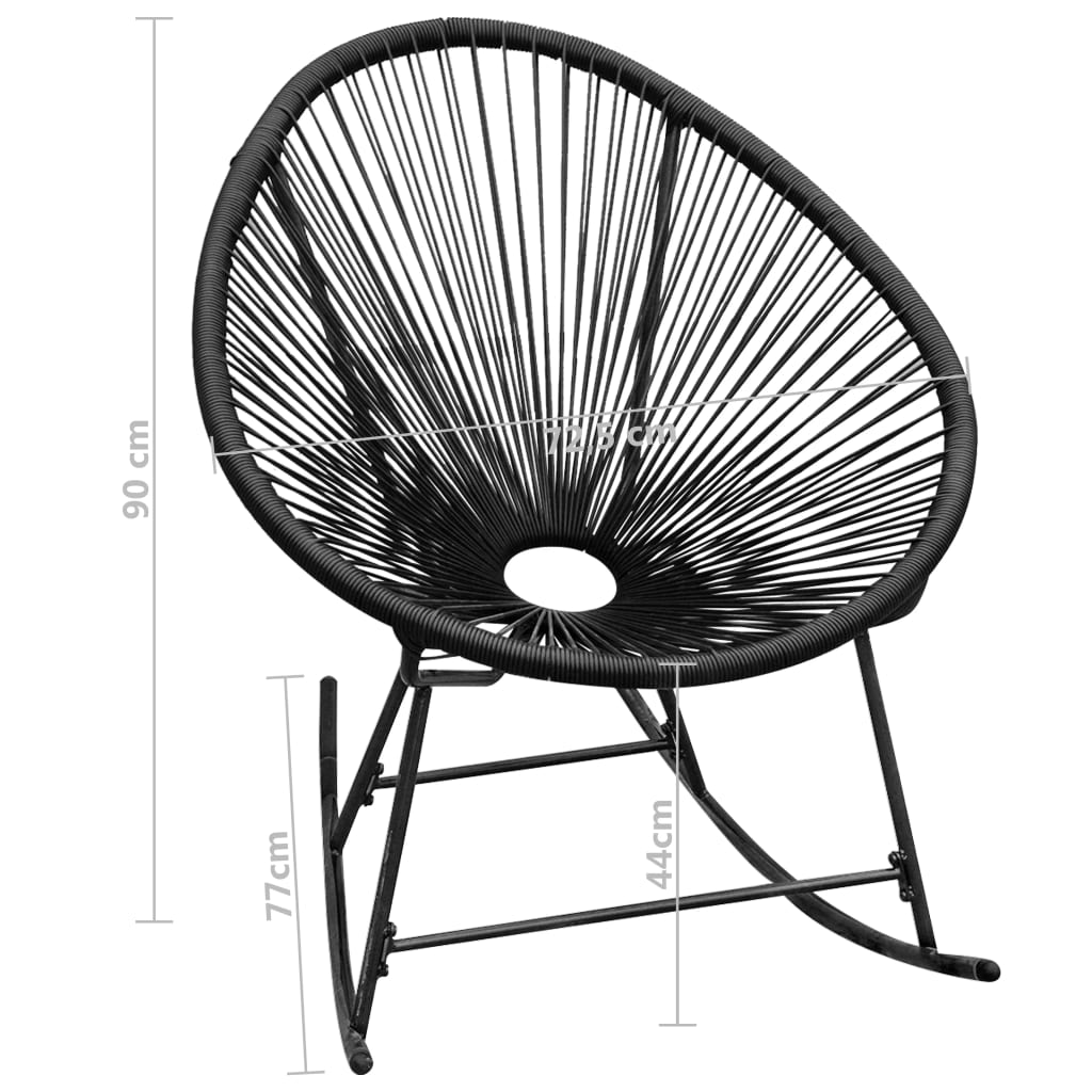 Outdoor Rocking Chair Black Poly Rattan - OLBRIT