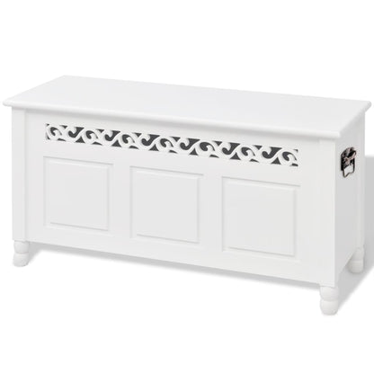 Storage Bench Baroque Style MDF White - OLBRIT