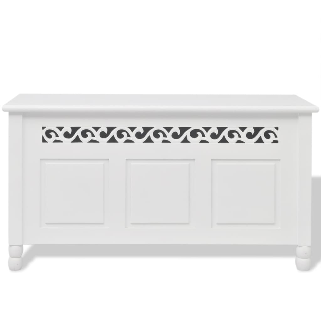 Storage Bench Baroque Style MDF White - OLBRIT