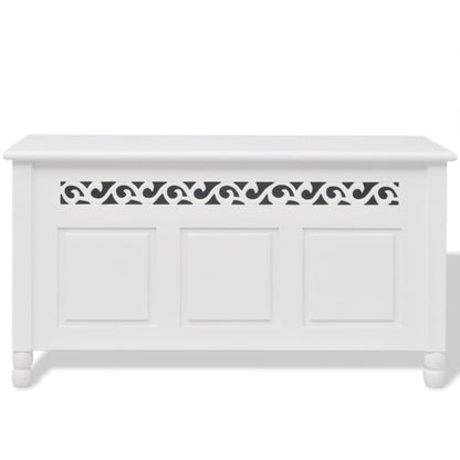 Storage Bench Baroque Style MDF White - OLBRIT