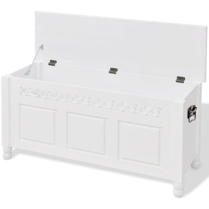 Storage Bench Baroque Style MDF White - OLBRIT