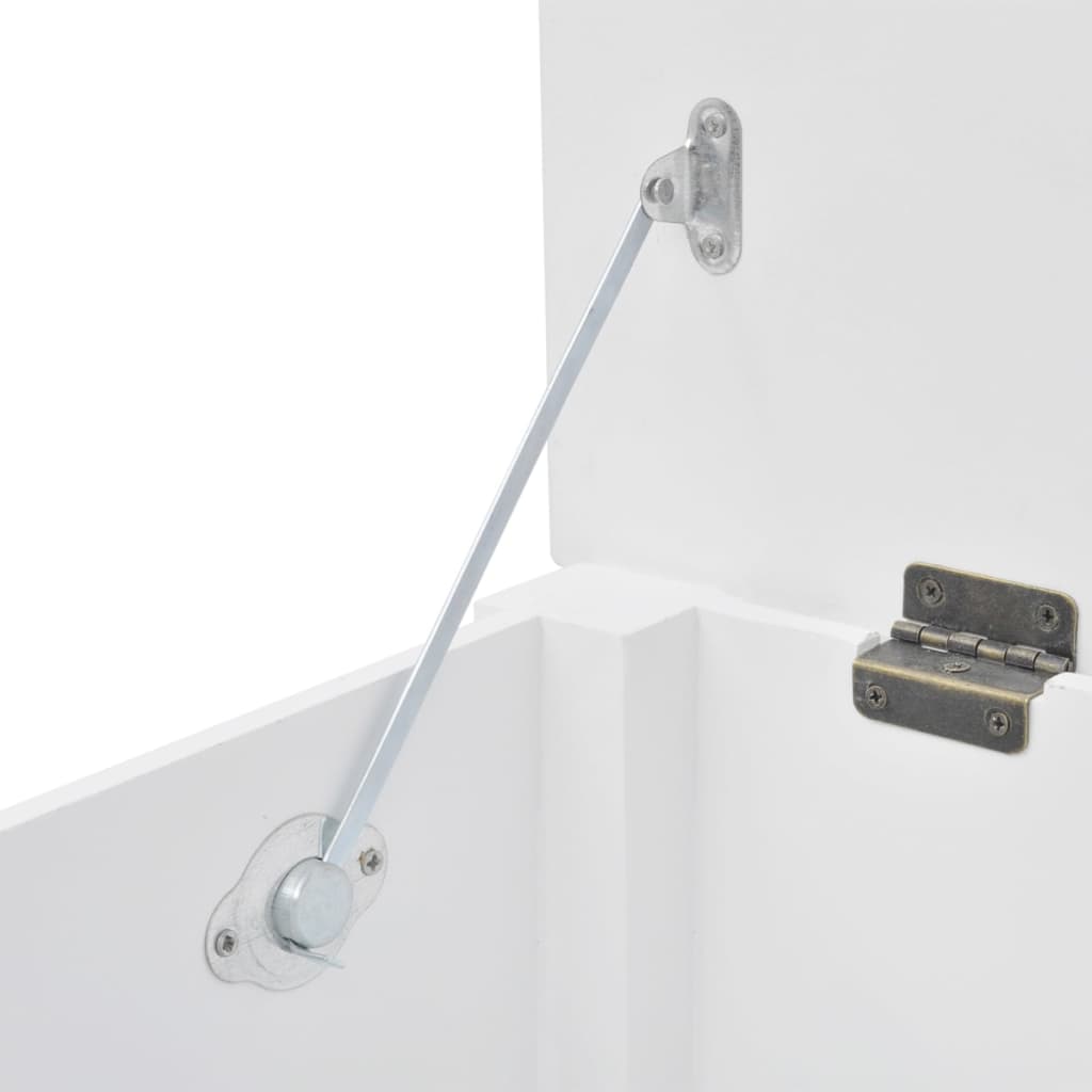 Storage Bench Baroque Style MDF White - OLBRIT