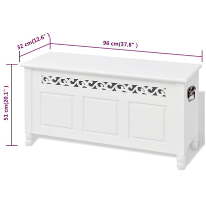 Storage Bench Baroque Style MDF White - OLBRIT