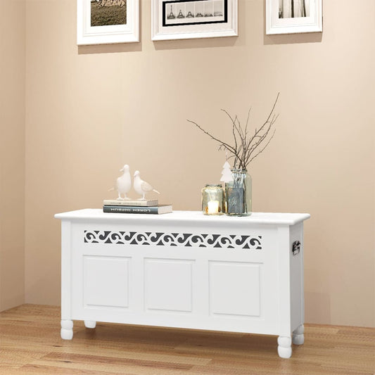 Storage Bench Baroque Style MDF White - OLBRIT