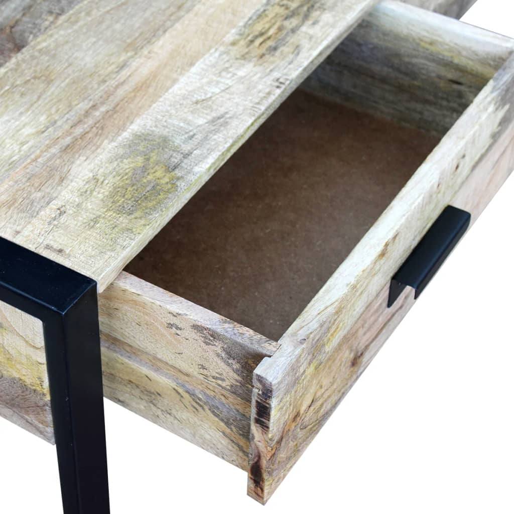 Coffee Table with 2 Drawers Solid Mango Wood 100x60x40 cm - OLBRIT