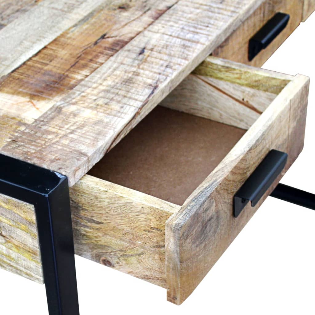 Console Table with 3 Drawers Solid Mango Wood 110x35x78 cm - OLBRIT
