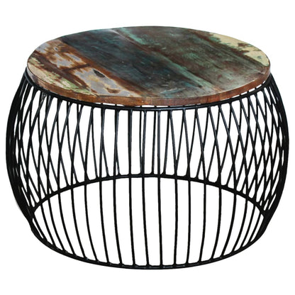 Coffee Table Round Solid Reclaimed Wood 68x37 cm - OLBRIT