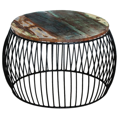 Coffee Table Round Solid Reclaimed Wood 68x37 cm - OLBRIT