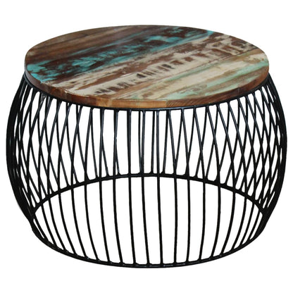 Coffee Table Round Solid Reclaimed Wood 68x37 cm - OLBRIT